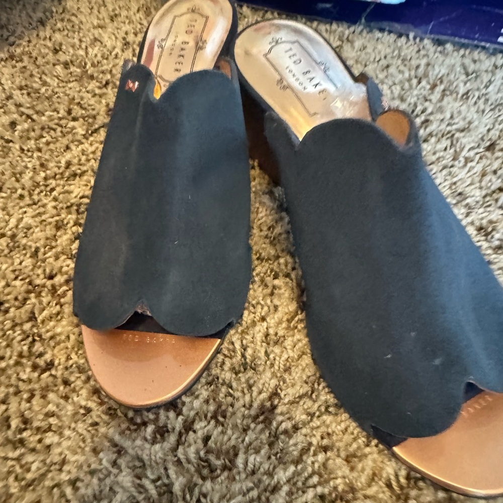 Ted Baker Blue Suede Mules